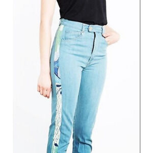 Oula High Waisted Skinny Wax Printed Jeans Abstract Blue Multi 8